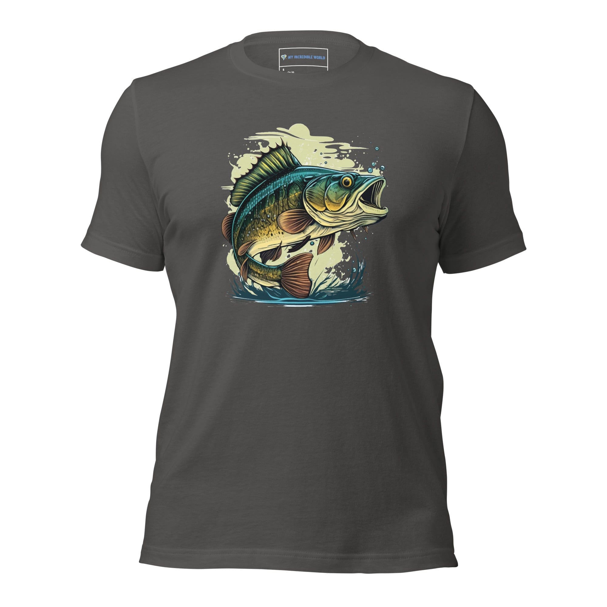 The Mighty Bass - Bass Fish / Fisherman T-Shirt (Adult Unisex) Asphalt / S