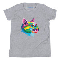 "Rainbow Cat" Cat Profile T-Shirt (Women's) (The Rainbow Collection) Athletic Heather / S