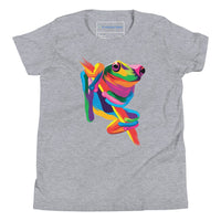 "Rainbow Tree Frog" Tree Frog T-Shirt (Youth/Kids) (The Rainbow Collection) Athletic Heather / S