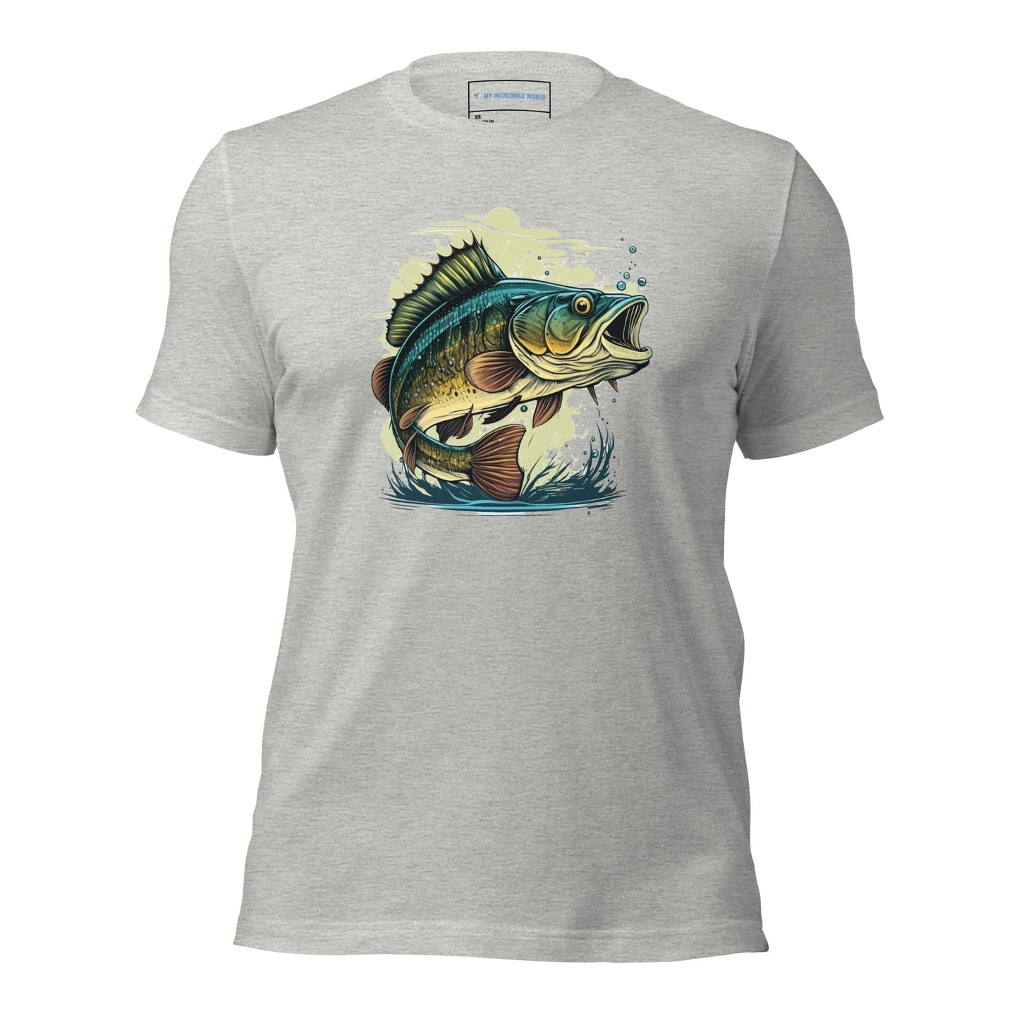 The Mighty Bass - Bass Fish / Fisherman T-Shirt (Adult Unisex) Athletic Heather / XS