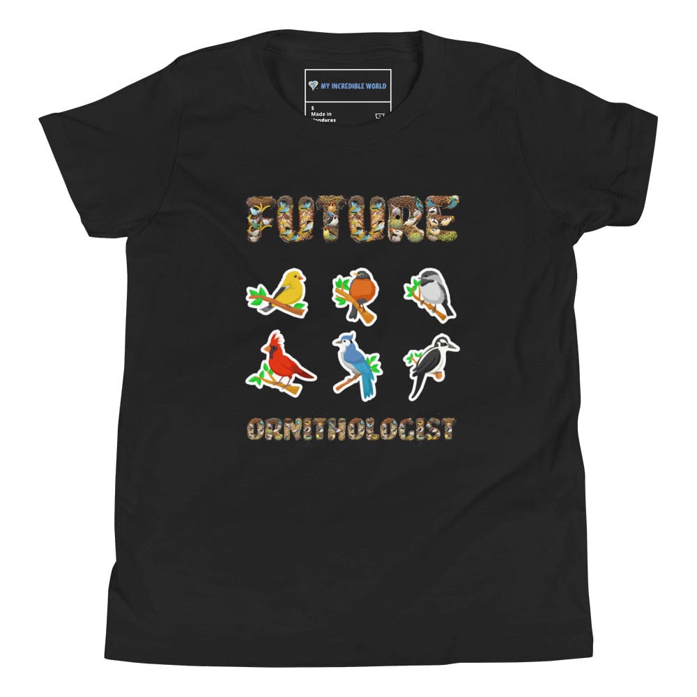 "Future Ornithologist" Bird Lovers T-Shirt For Kids (Youth/Kids) Black / S