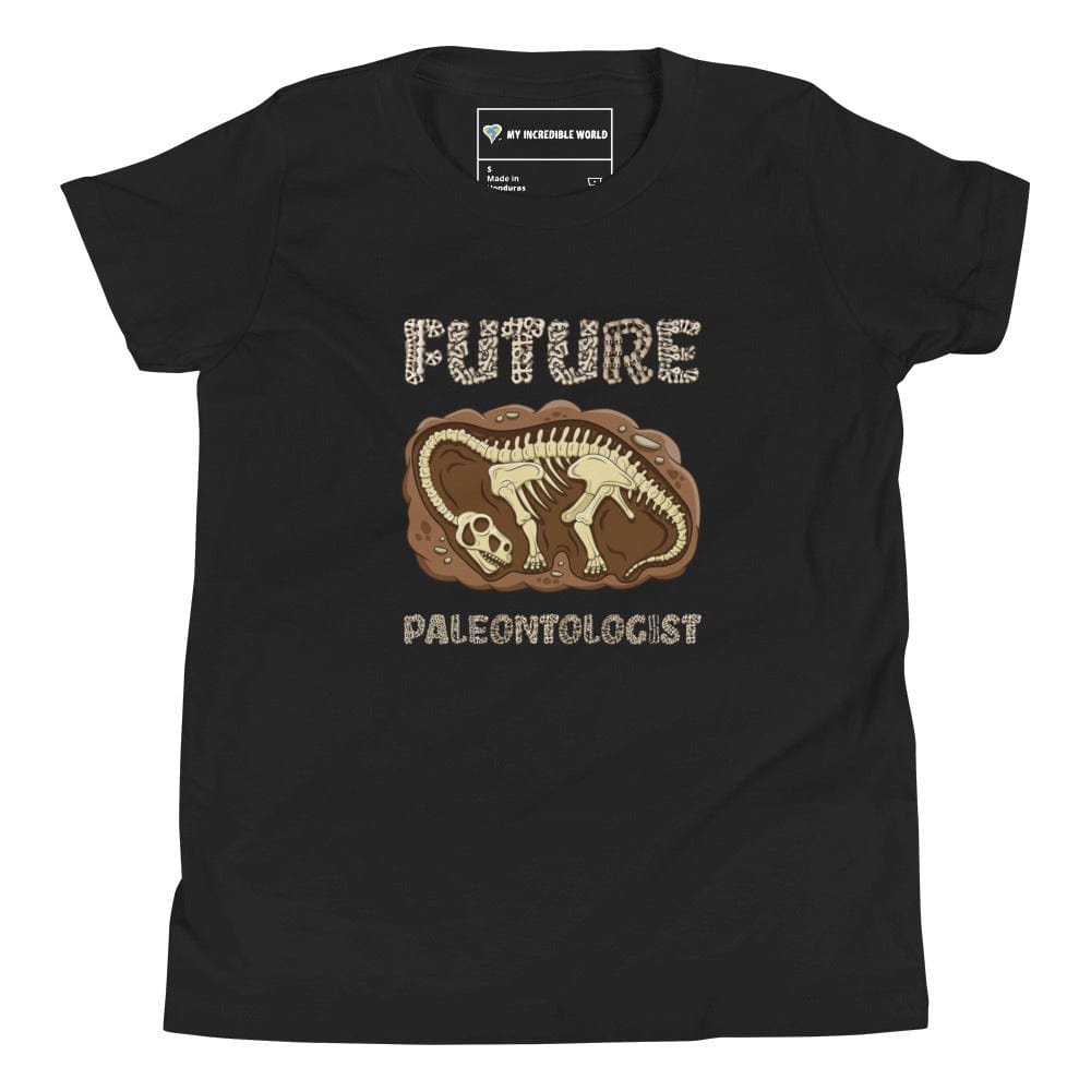 "Future Paleontologist" Dinosaur Bones T-Shirt for Kids (Youth/Kids) Black / S