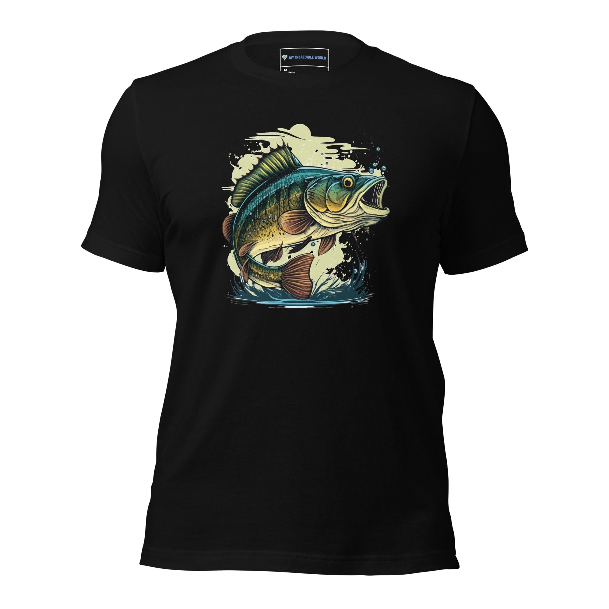 The Mighty Bass - Bass Fish / Fisherman T-Shirt (Adult Unisex) Black / XS