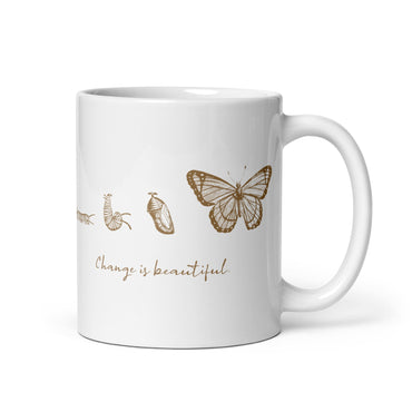 "Change is Beautiful" Butterfly Metamorphosis Coffee Mug 11oz