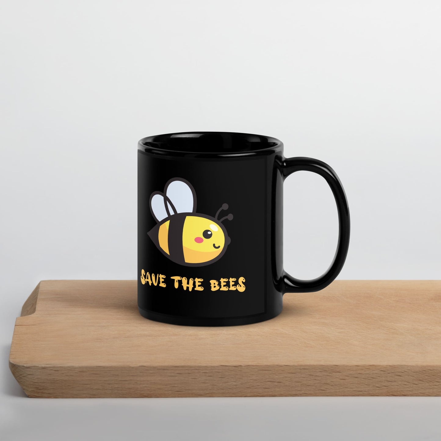 "Save the Bees" Black Coffee Mug 11oz