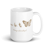 "Change is Beautiful" Butterfly Metamorphosis Coffee Mug 15oz