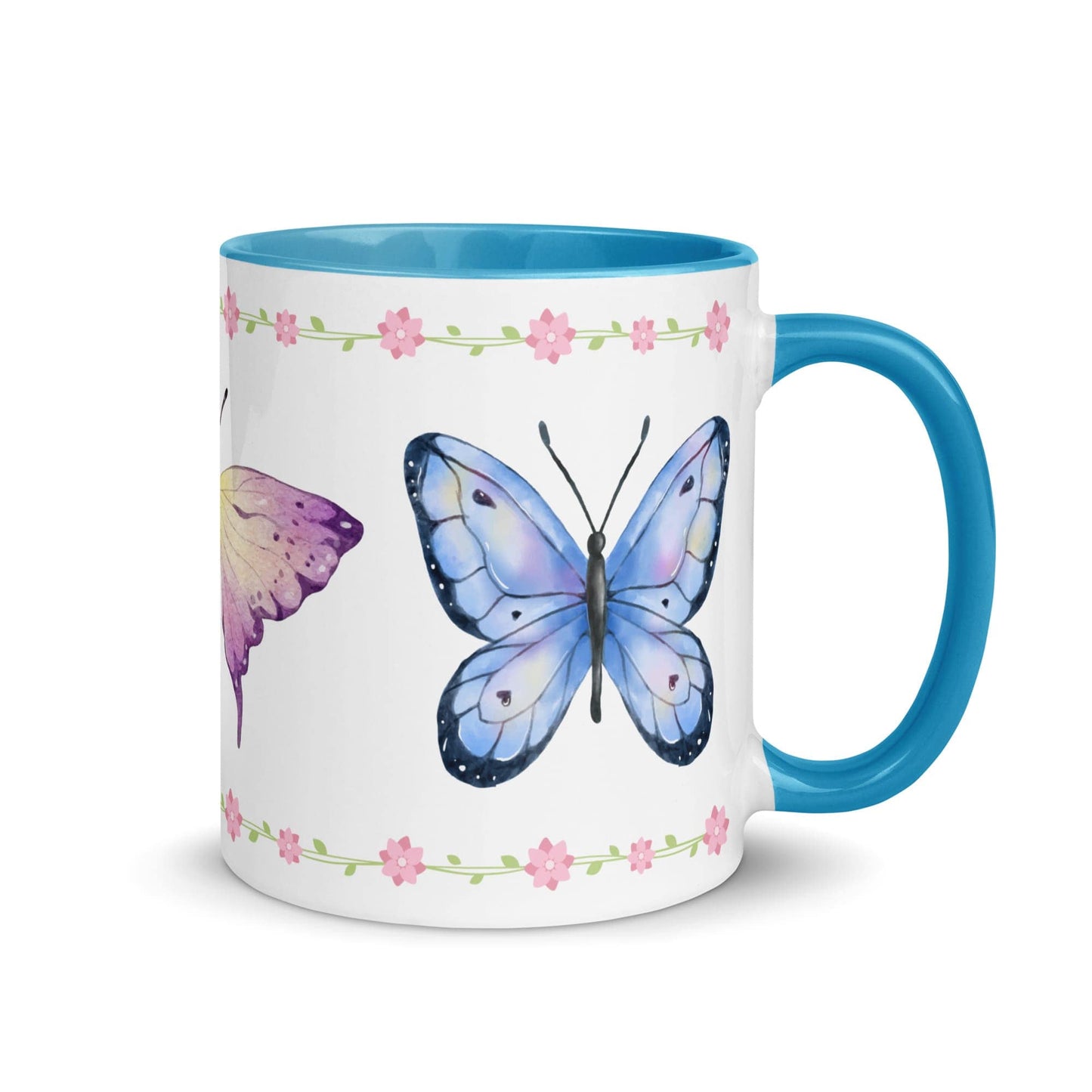 Watercolor Butterflies Coffee Mug Blue / 11oz