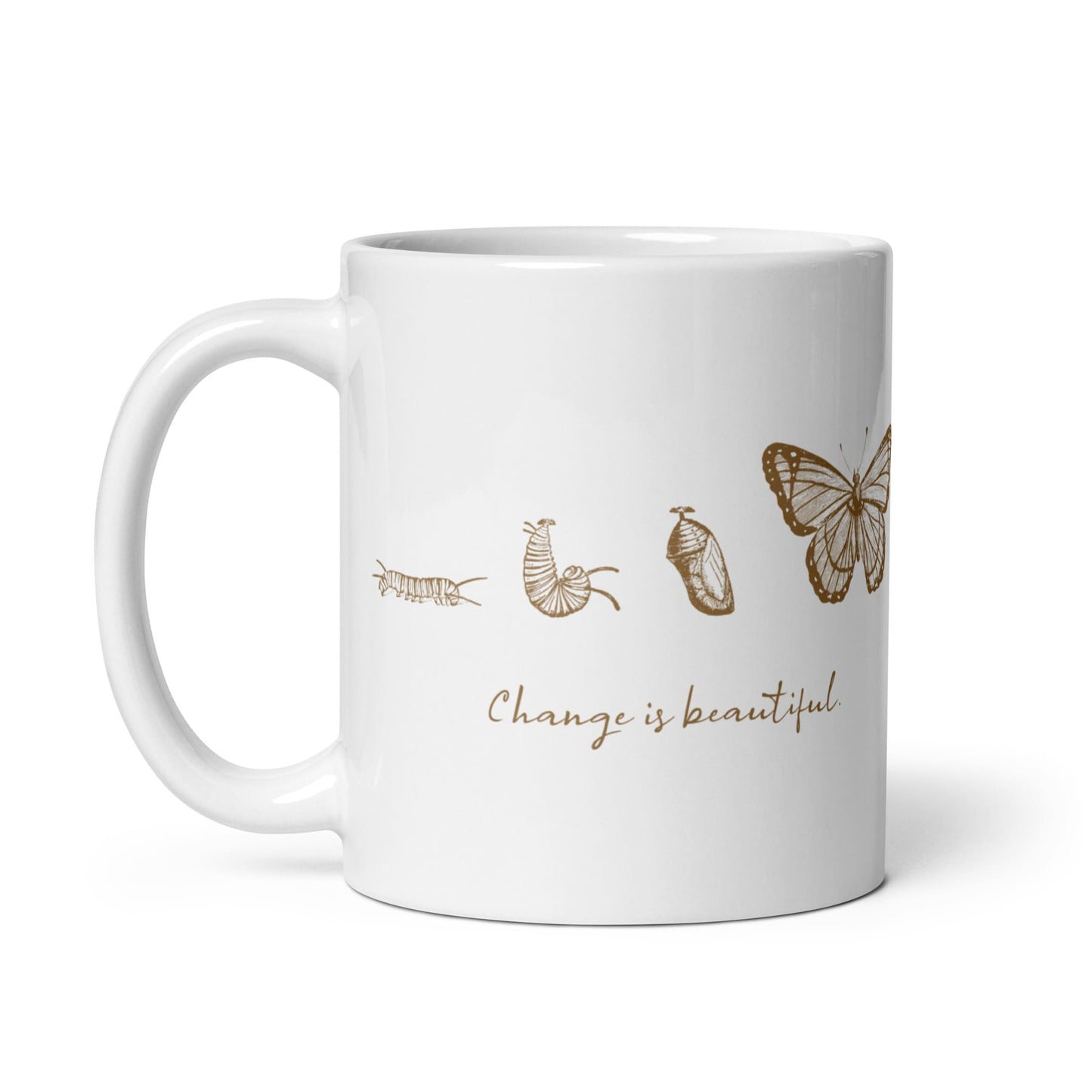 "Change is Beautiful" Butterfly Metamorphosis Coffee Mug