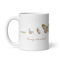 "Change is Beautiful" Butterfly Metamorphosis Coffee Mug