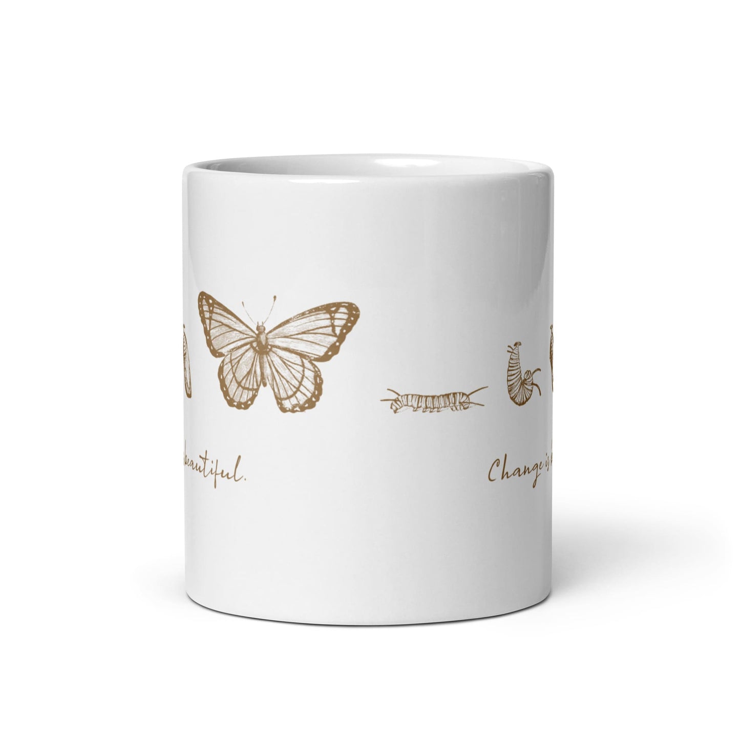 "Change is Beautiful" Butterfly Metamorphosis Coffee Mug