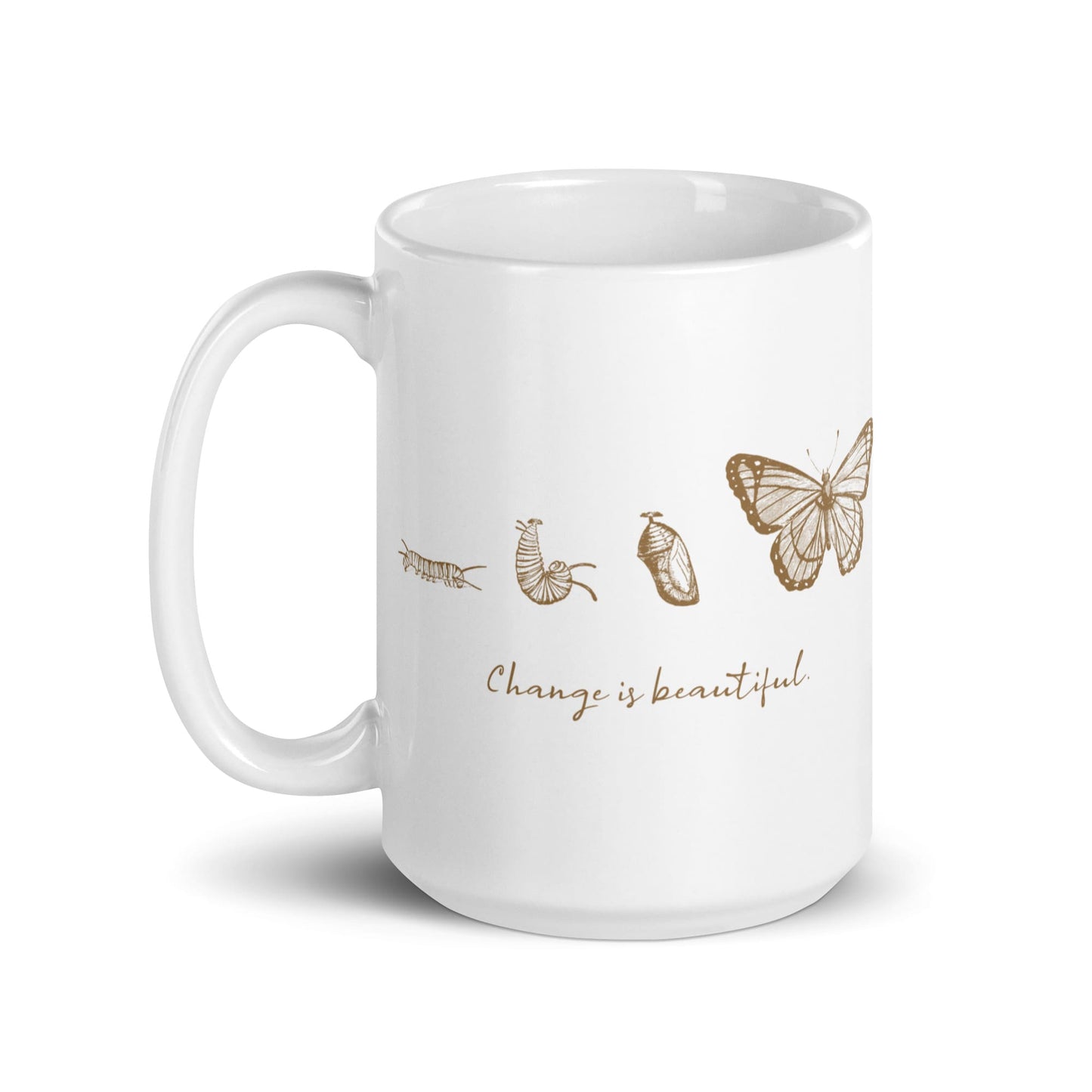 "Change is Beautiful" Butterfly Metamorphosis Coffee Mug