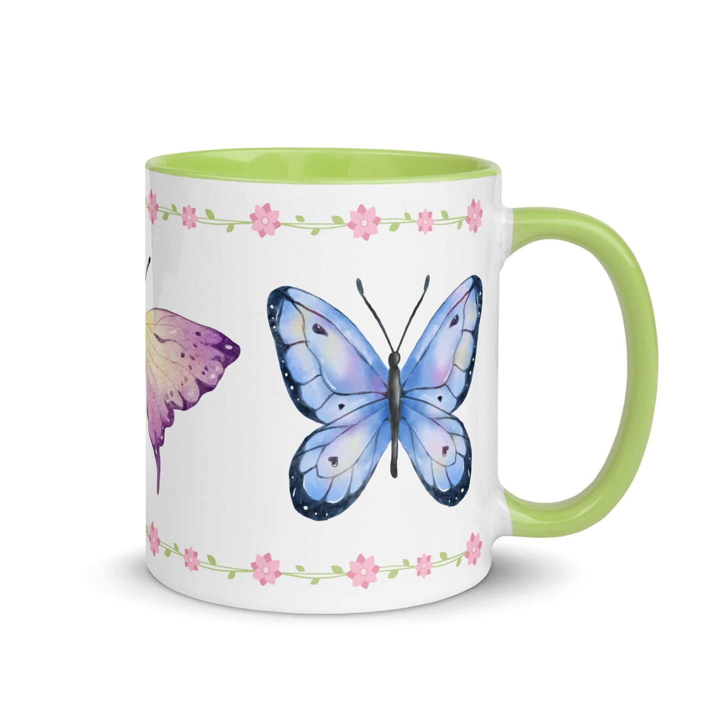 Watercolor Butterflies Coffee Mug Green / 11oz