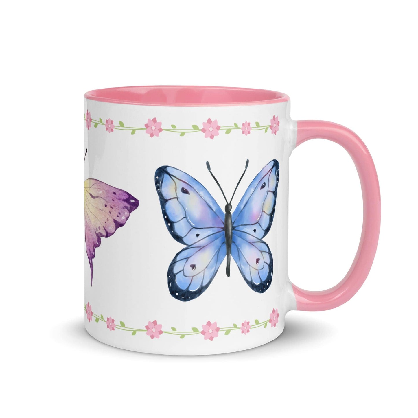 Watercolor Butterflies Coffee Mug Pink / 11oz