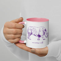 "Unicorns Exist" Rhinoceros Coffee Mug (Purple Print)