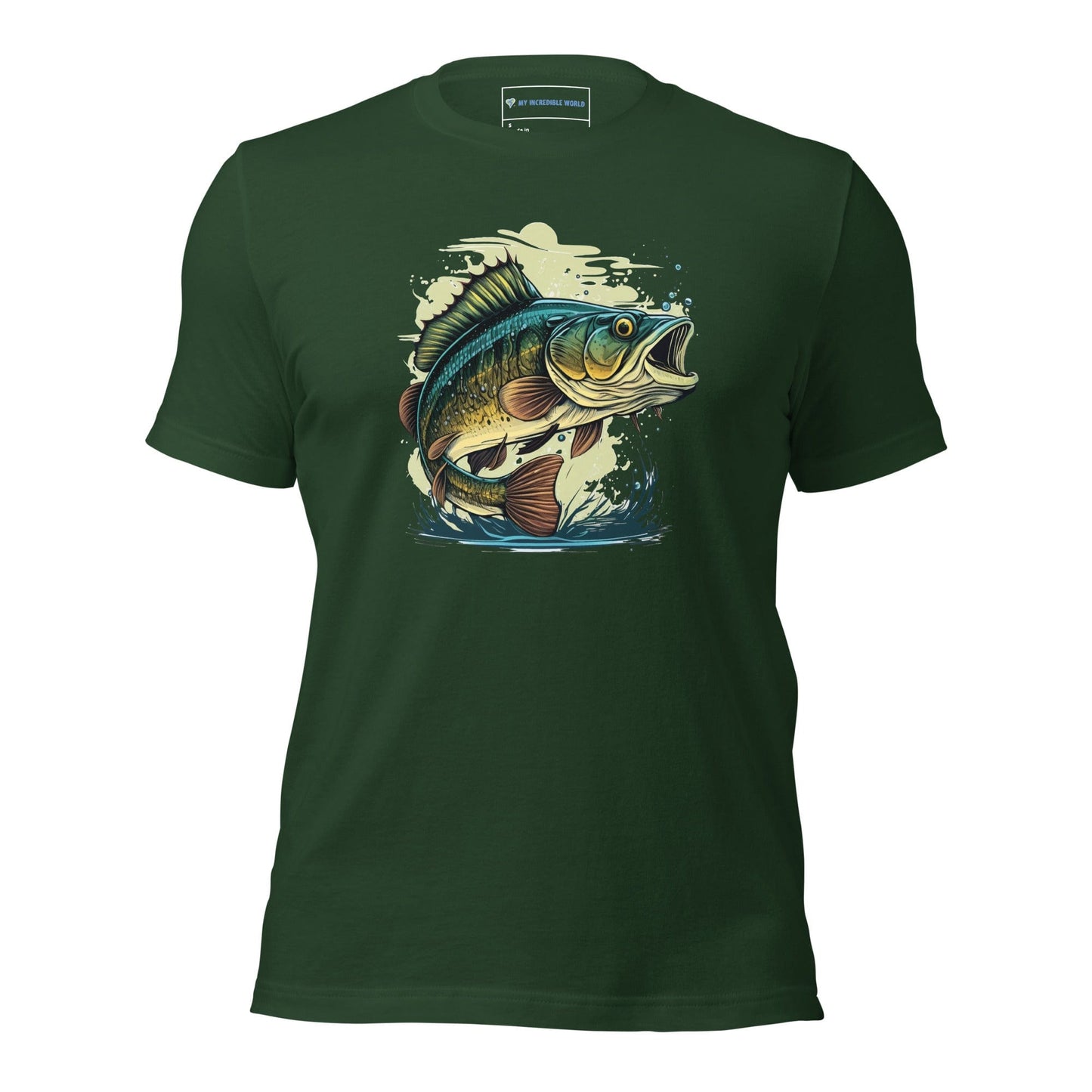 The Mighty Bass - Bass Fish / Fisherman T-Shirt (Adult Unisex) Forest / S