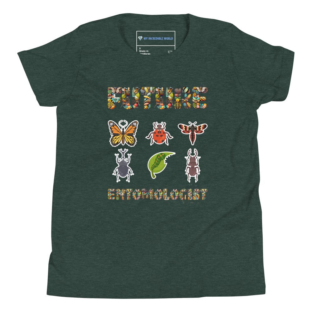 "Future Entomologist" Bugs & Insects T-Shirt for Kids (Youth/Kids) Heather Forest / S