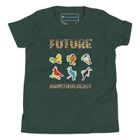 "Future Ornithologist" Bird Lovers T-Shirt For Kids (Youth/Kids) Heather Forest / S