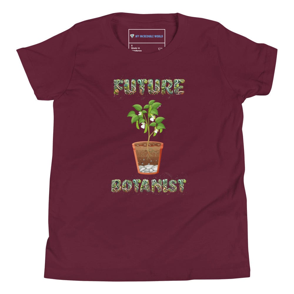 "Future Botanist" Plant Science T-Shirt for Kids (Youth/Kids) Maroon / S