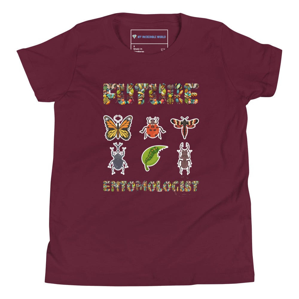 "Future Entomologist" Bugs & Insects T-Shirt for Kids (Youth/Kids) Maroon / S