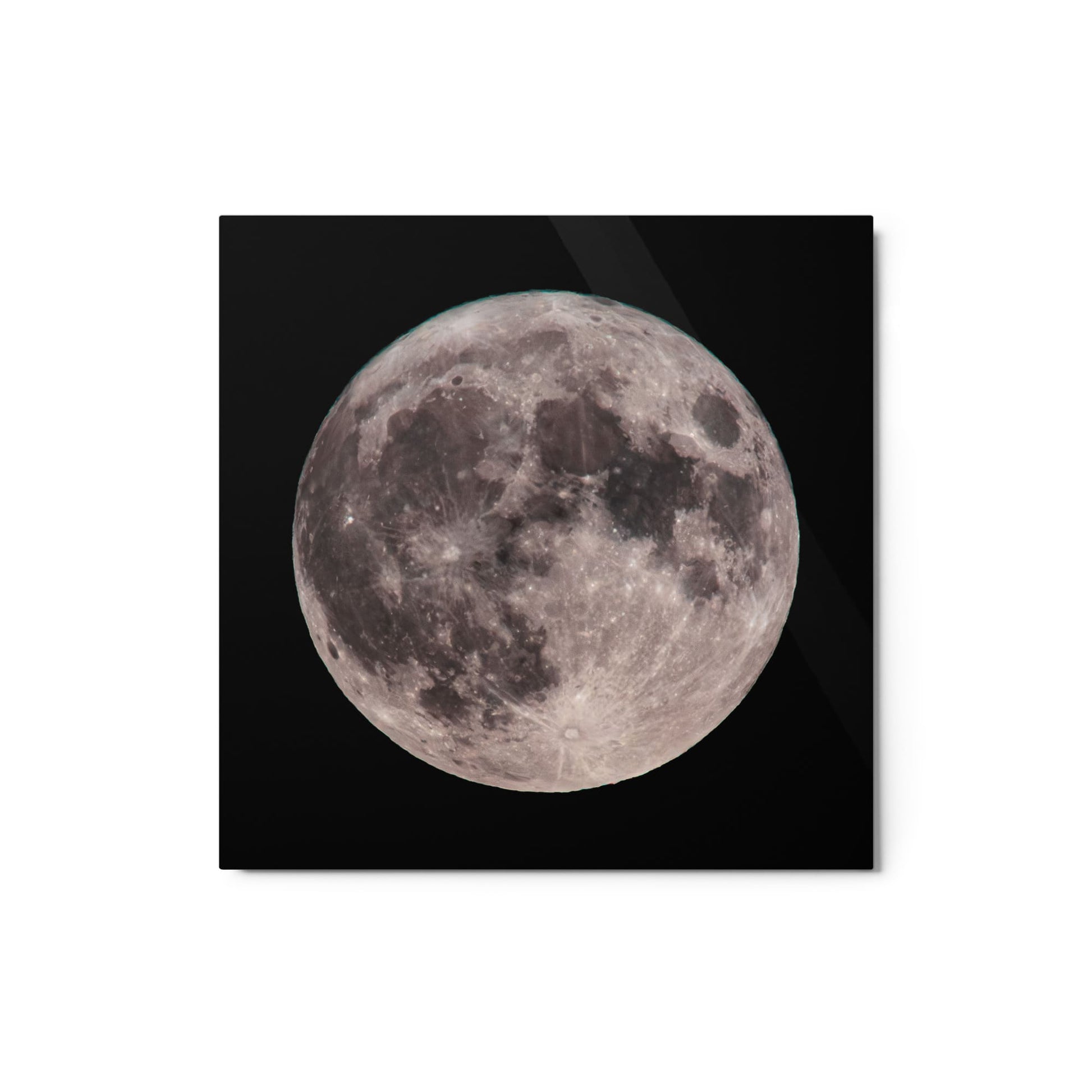 "Blue Moon Supermoon" Full Moon Glossy Metal Print 12×12