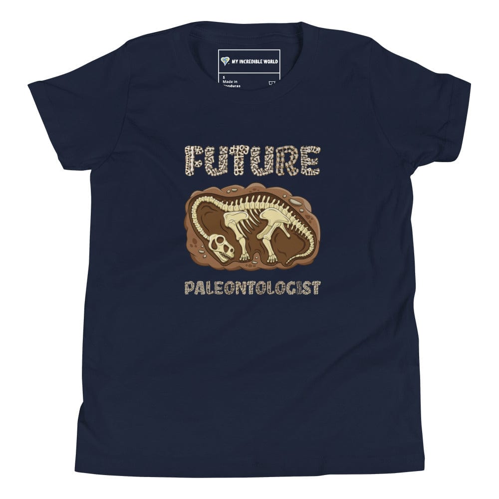 "Future Paleontologist" Dinosaur Bones T-Shirt for Kids (Youth/Kids) Navy / S