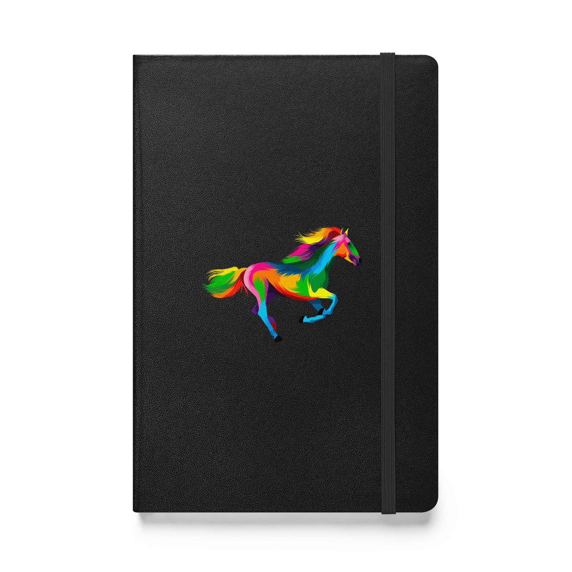 "Rainbow Horse" Galloping Horse Hardcover Journal/Notebook (The Rainbow Collection) Black