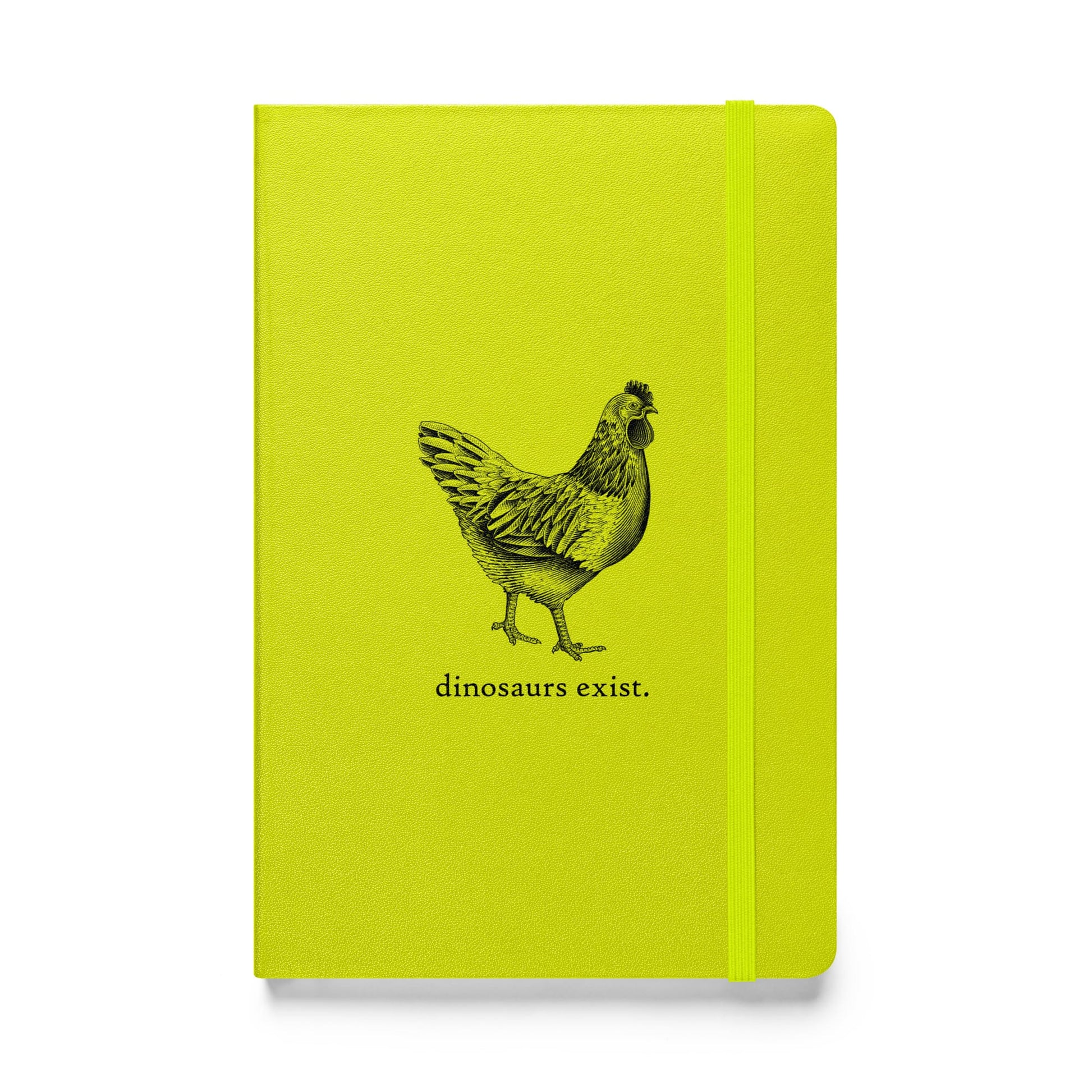 "Dinosaurs Exist" Chicken Journal / Notebook Lime