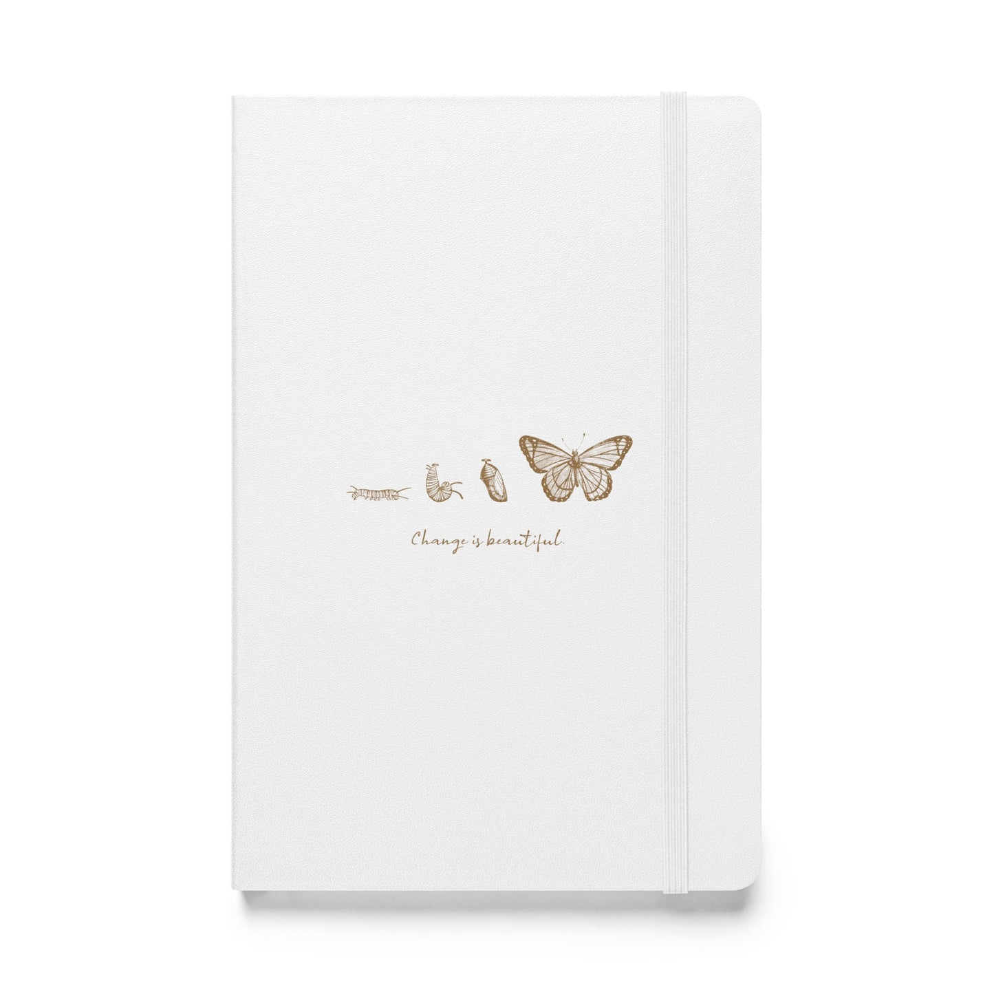 "Change is Beautiful" Butterfly Metamorphosis Hardcover Journal / Notebook White