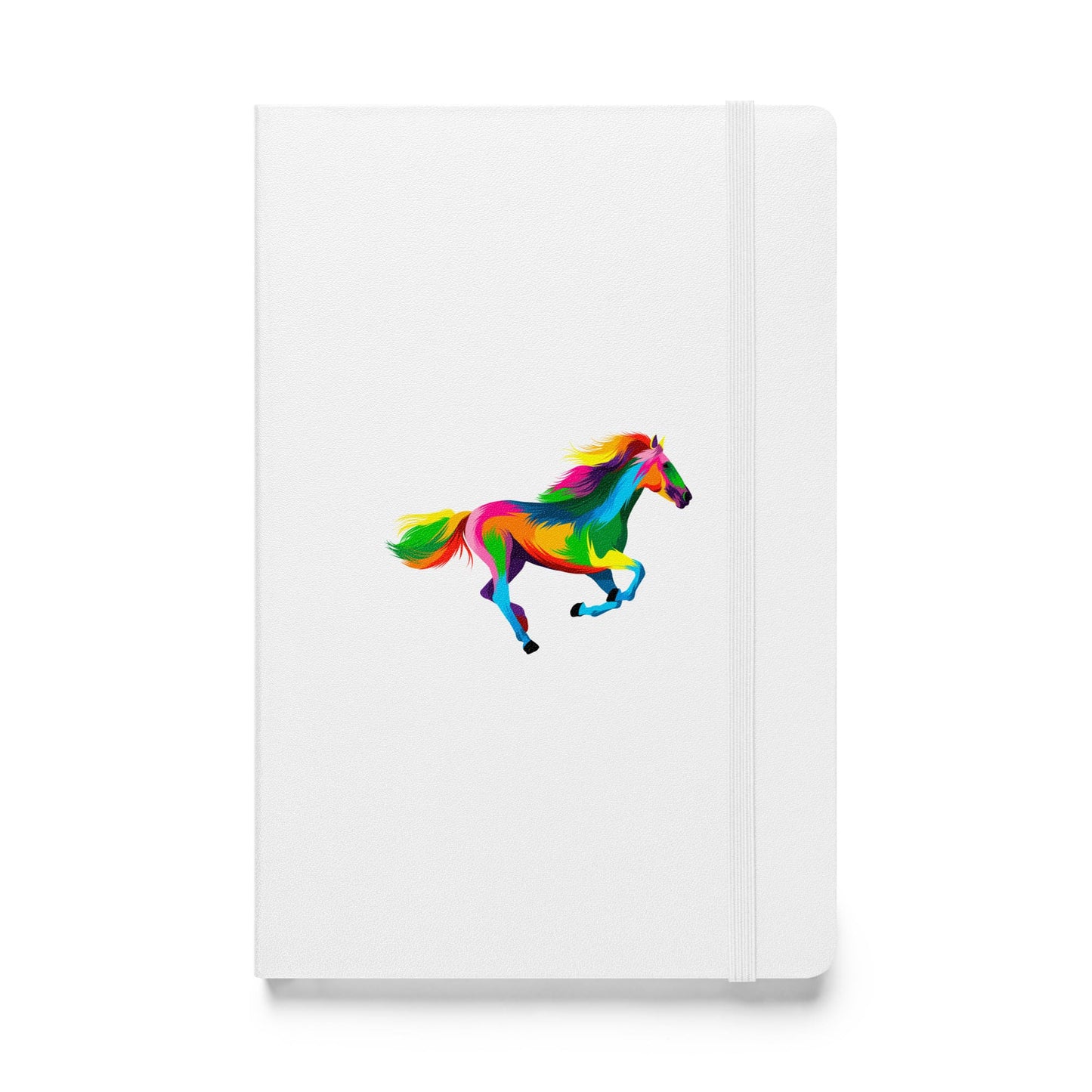 "Rainbow Horse" Galloping Horse Hardcover Journal/Notebook (The Rainbow Collection) White