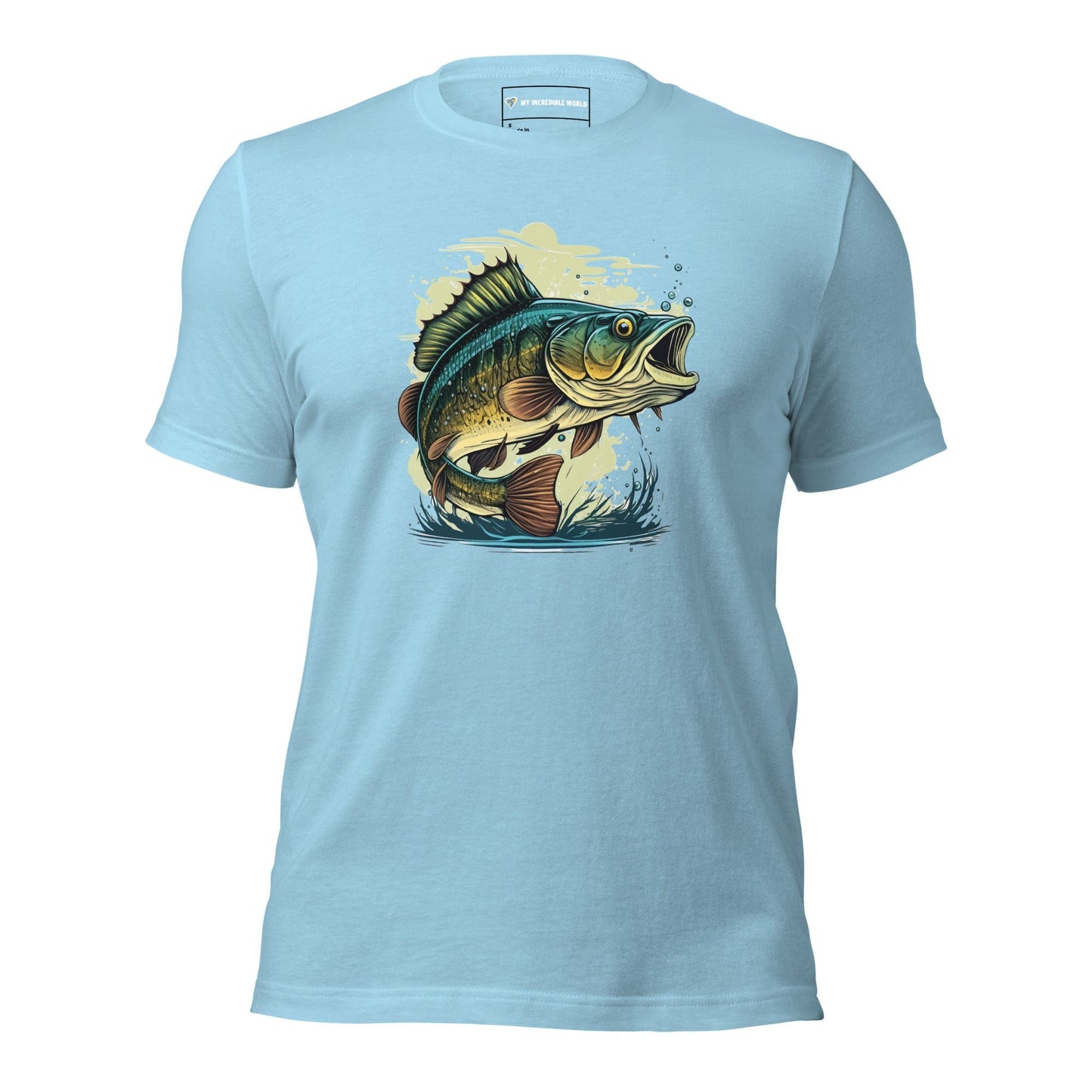 The Mighty Bass - Bass Fish / Fisherman T-Shirt (Adult Unisex) Ocean Blue / S