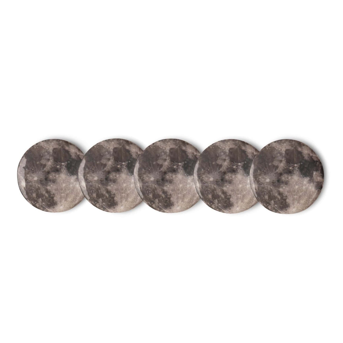 “Blue Moon Supermoon” Full Moon Pins/Buttons (Set of 5) 1.25″