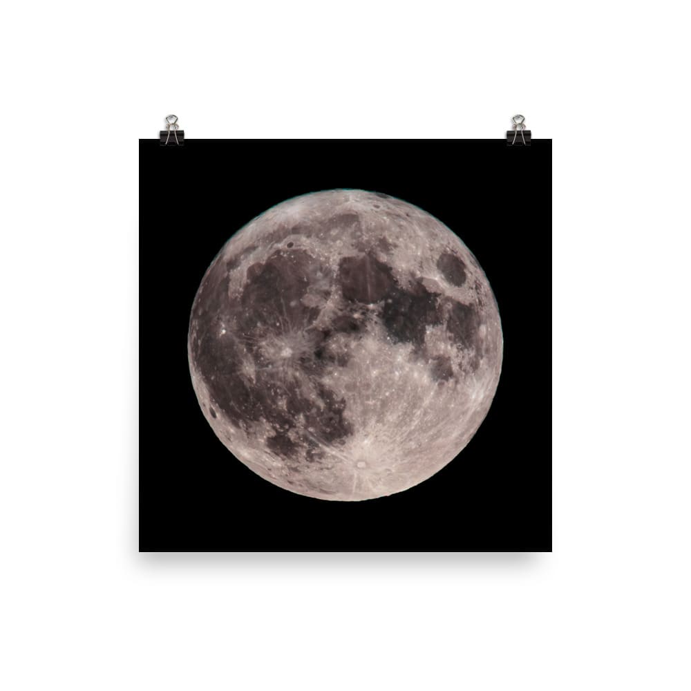 "Blue Moon Supermoon" Full Moon Poster 10×10