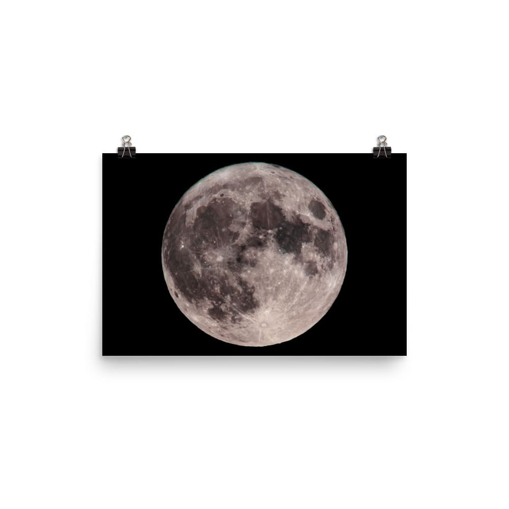 "Blue Moon Supermoon" Full Moon Poster 12×18