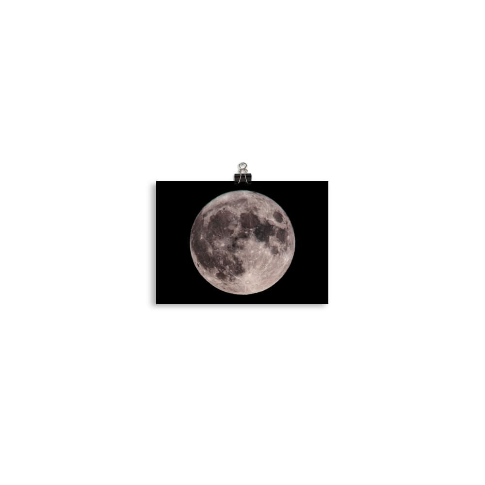 "Blue Moon Supermoon" Full Moon Poster 5″×7″