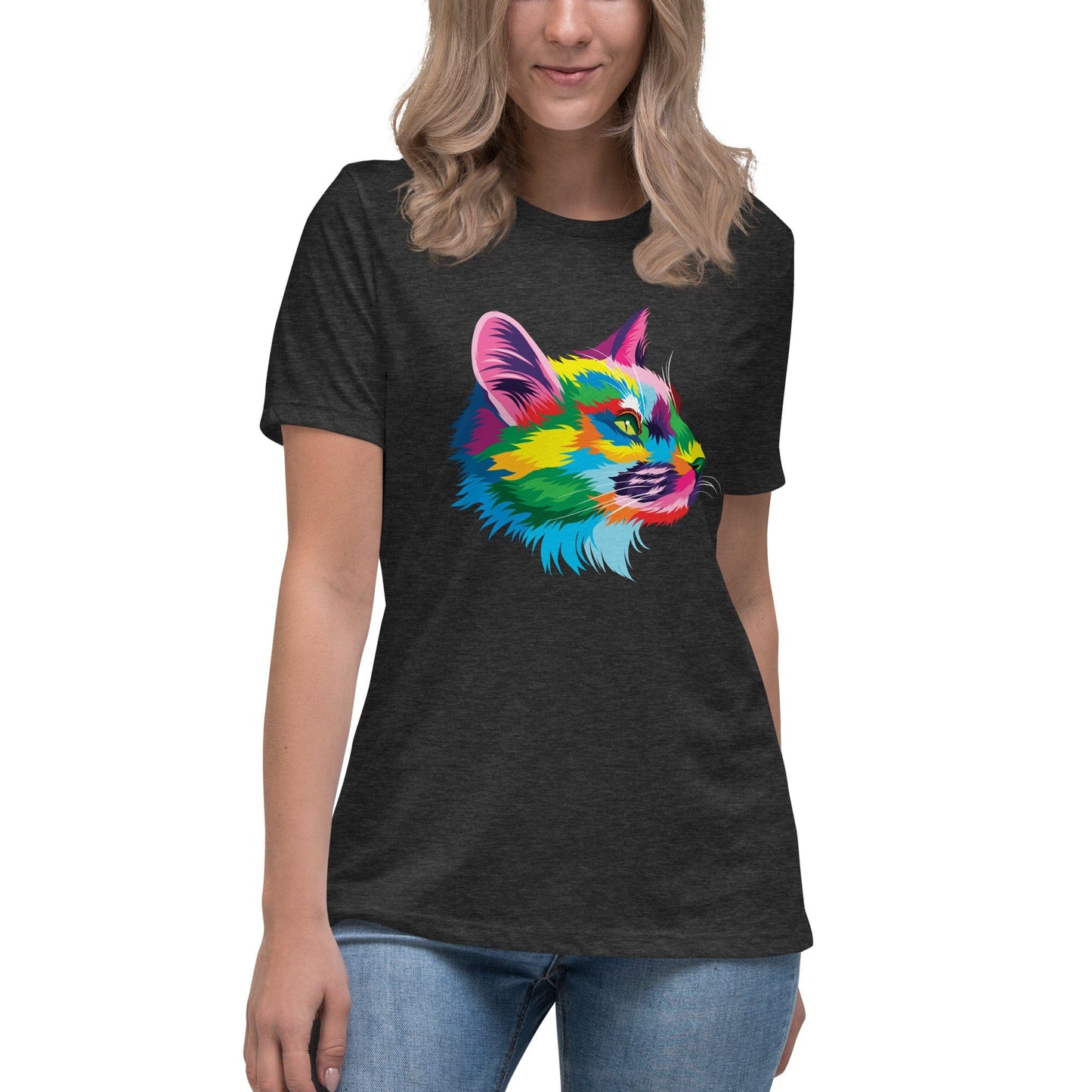 "Rainbow Cat" Cat Profile T-Shirt (Women's) (The Rainbow Collection)