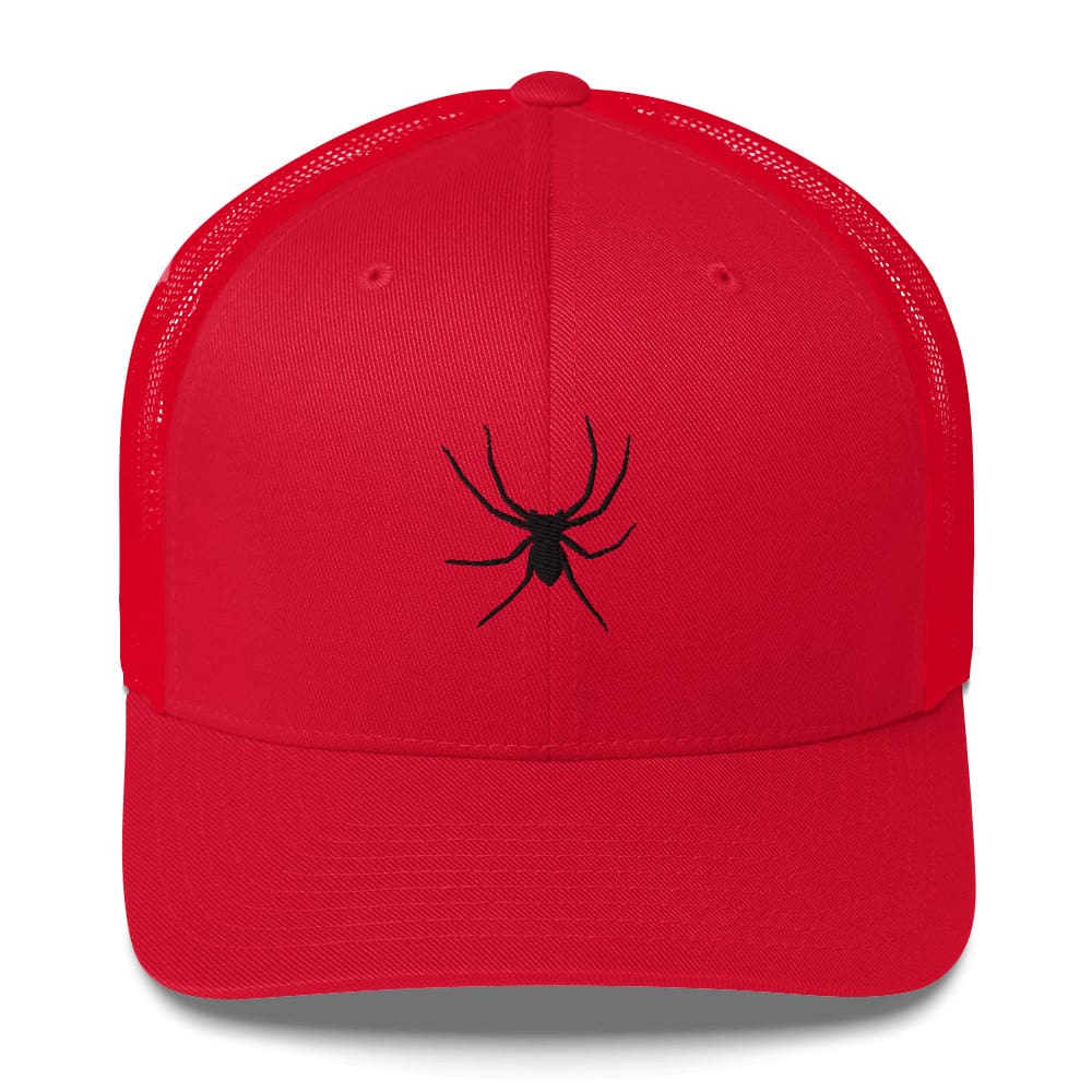 Spooky Spider Trucker Cap Red