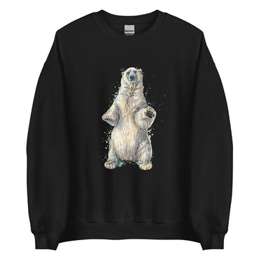 "Watercolor Polar Bear" Polar Bear Sweatshirt (Adult Unisex) Black / S