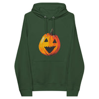 "Watercolor Jack-o-Lantern" Pumpkin Hoodie (Adult Unisex) Bottle green / XS