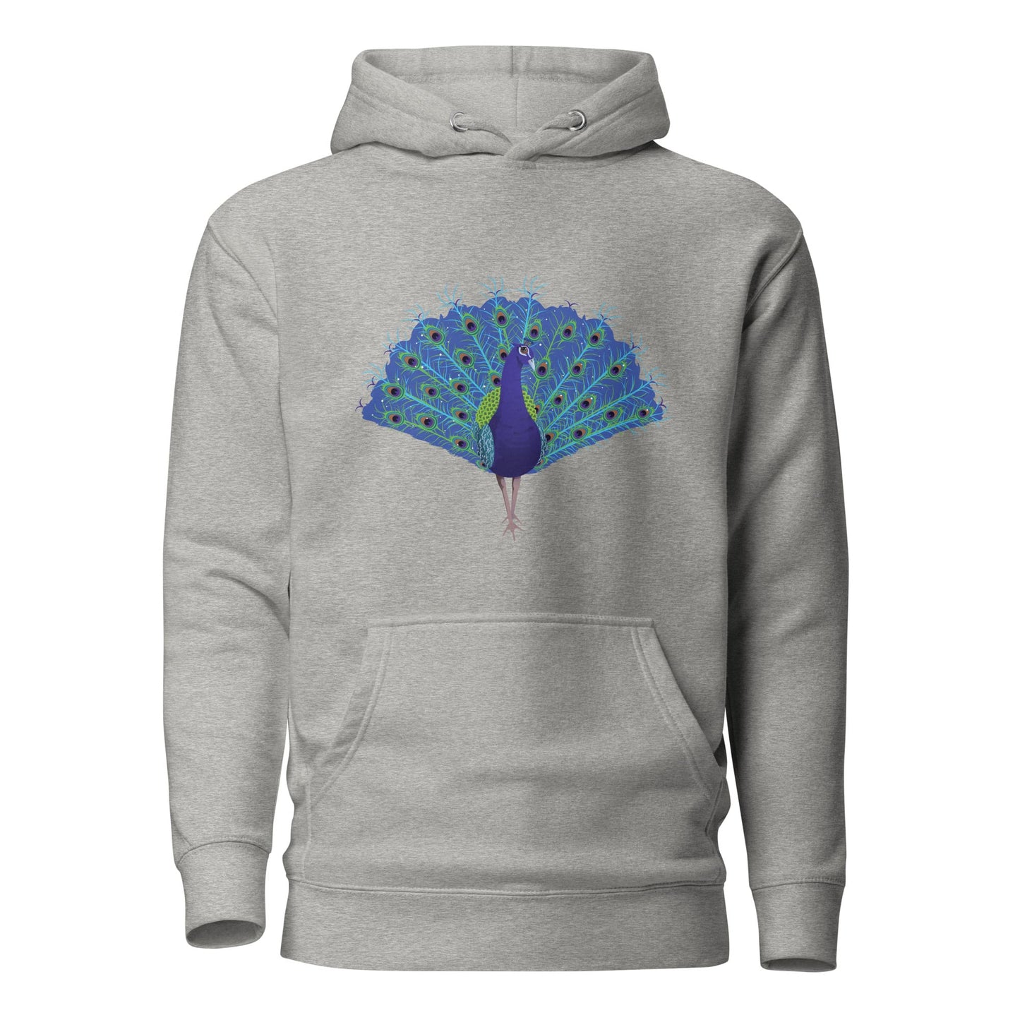 "Strut Your Stuff" Peacock Hoodie (Unisex) Carbon Grey / S