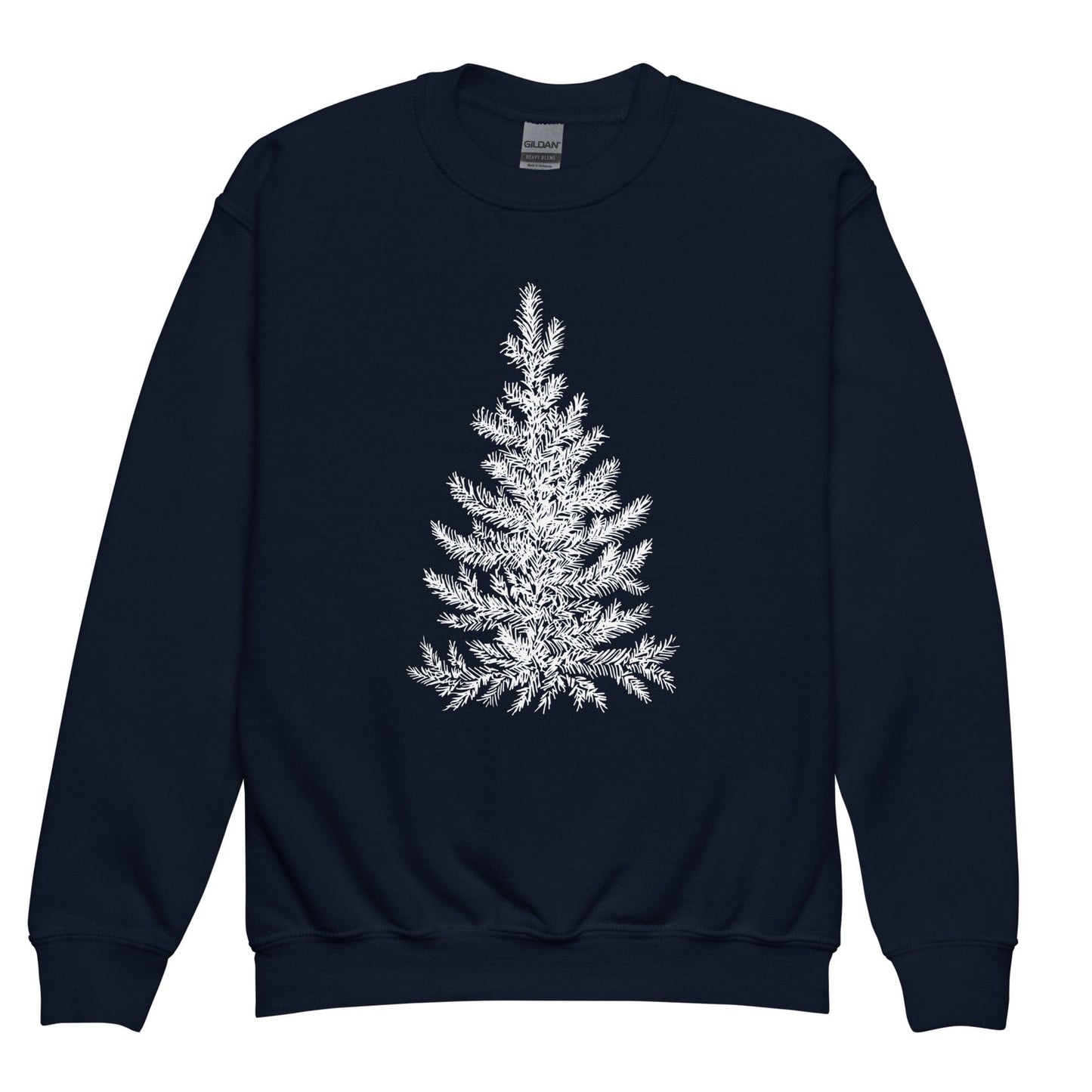 Christmas Tree Sketch Sweatshirt (Kids/Youth Unisex) Navy / XS