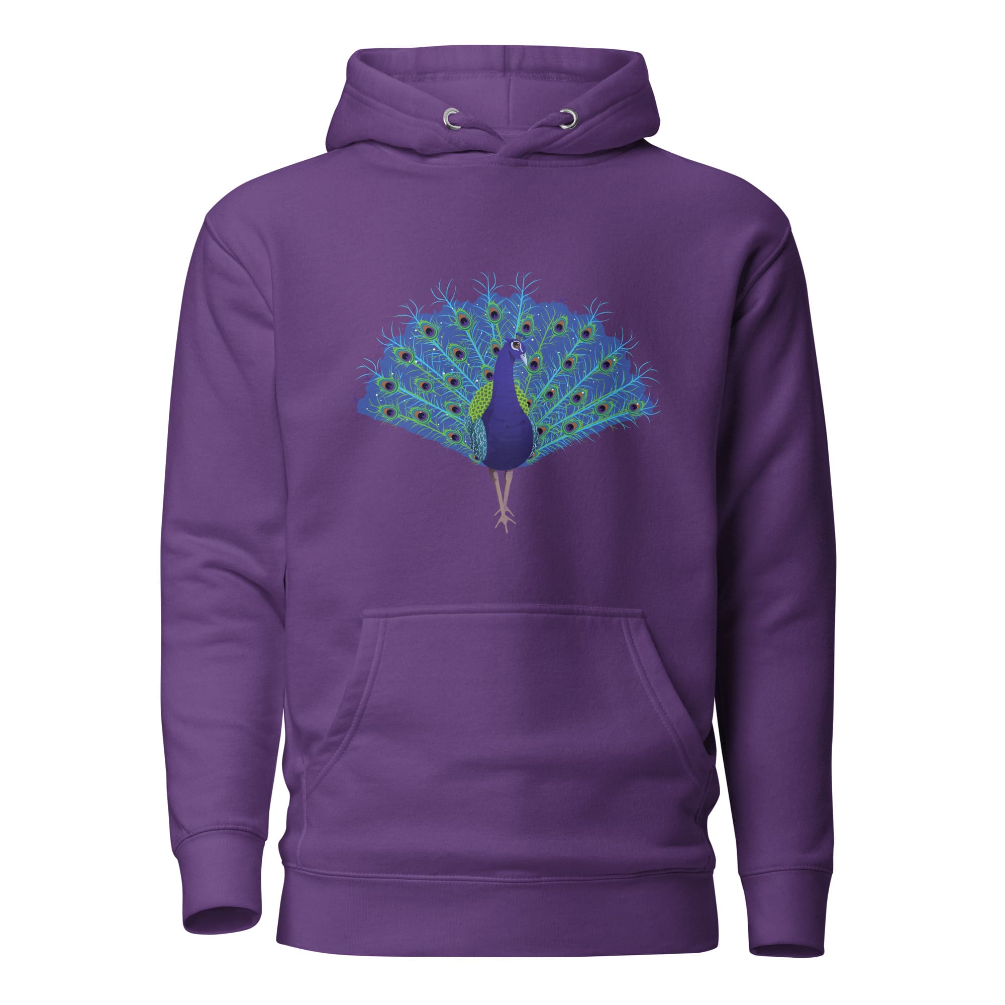 "Strut Your Stuff" Peacock Hoodie (Unisex) Purple / S