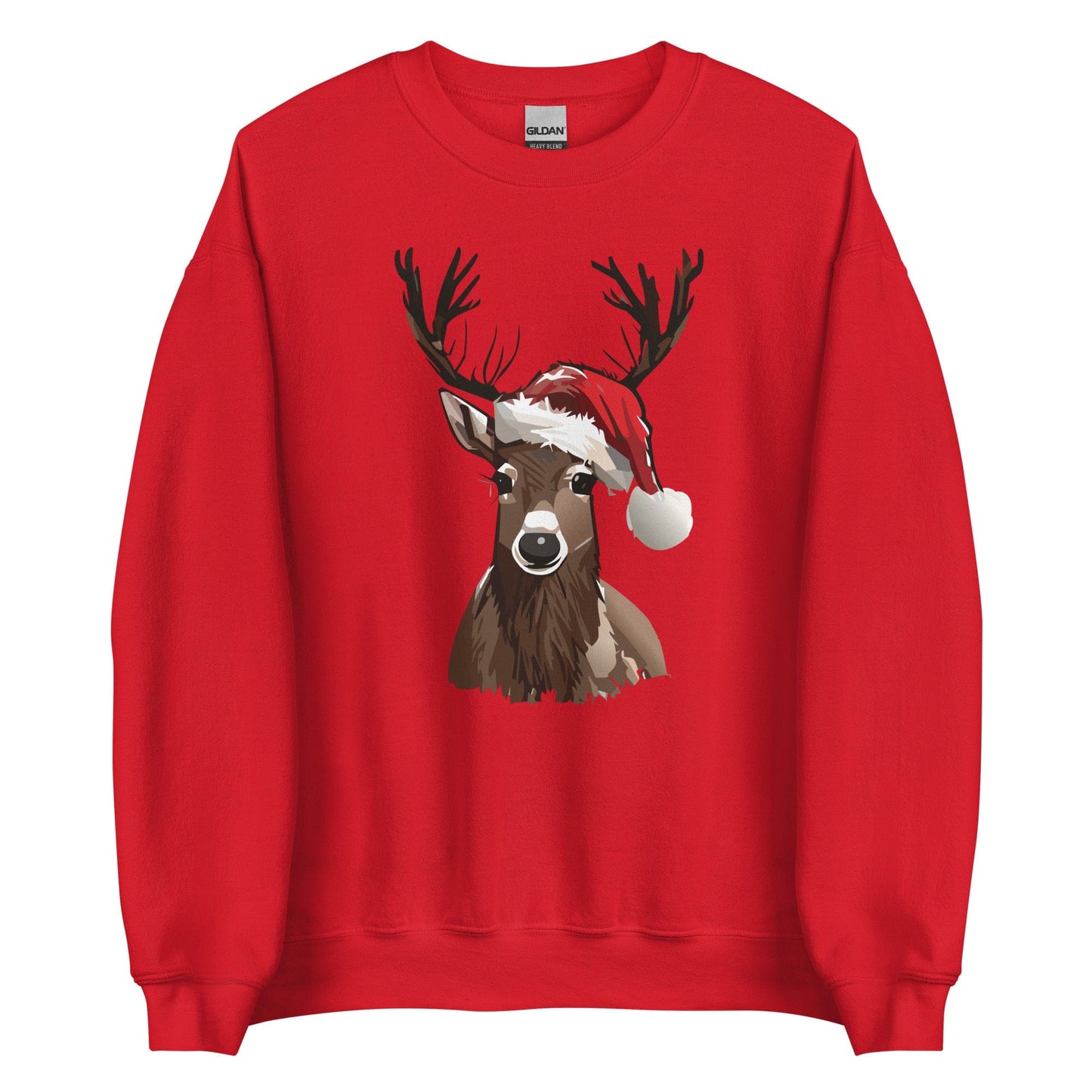 "Christmas Reindeer" Reindeer Sweatshirt (Adult Unisex) Red / S