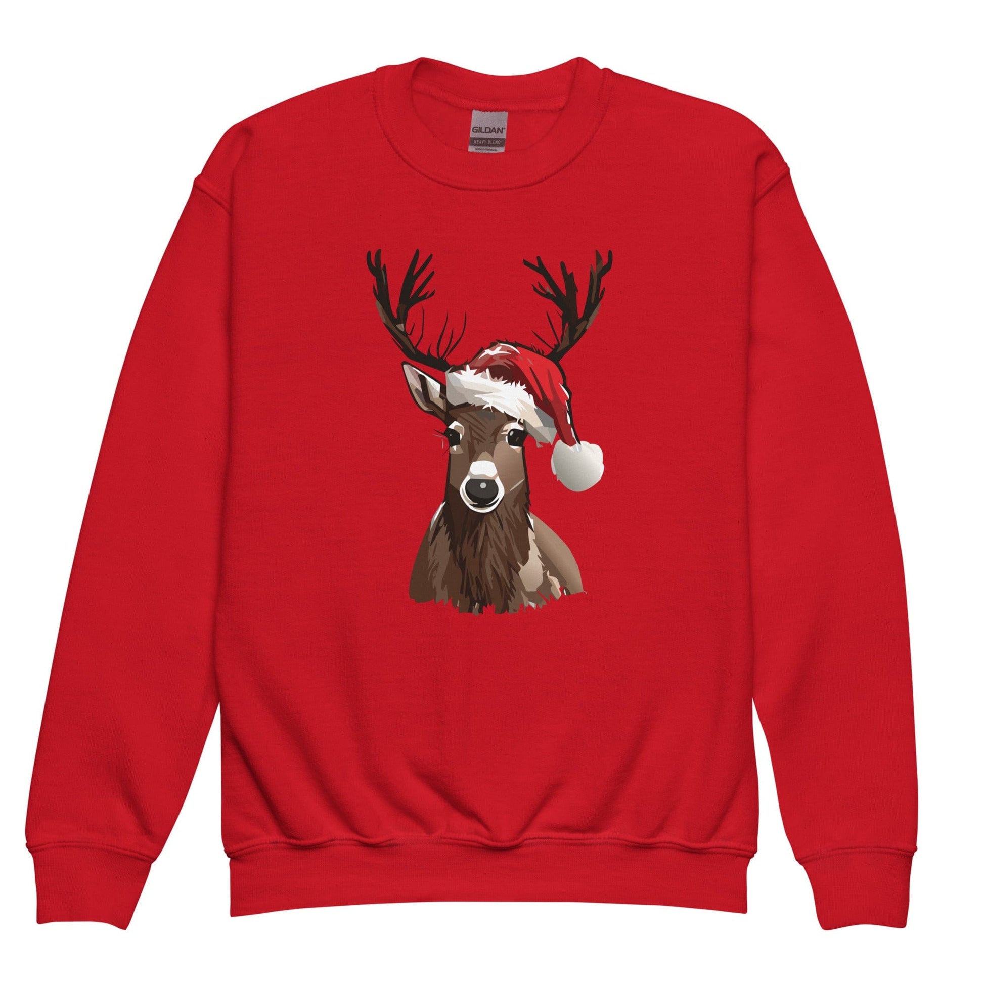 "Christmas Reindeer" Reindeer Sweatshirt (Kids/Youth Unisex) Red / XS