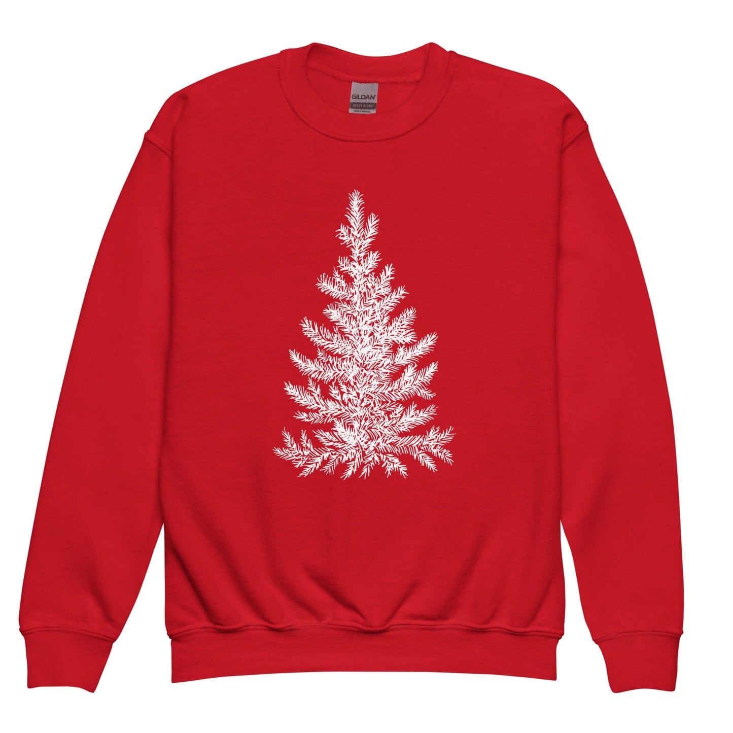 Christmas Tree Sketch Sweatshirt (Kids/Youth Unisex) Red / XS