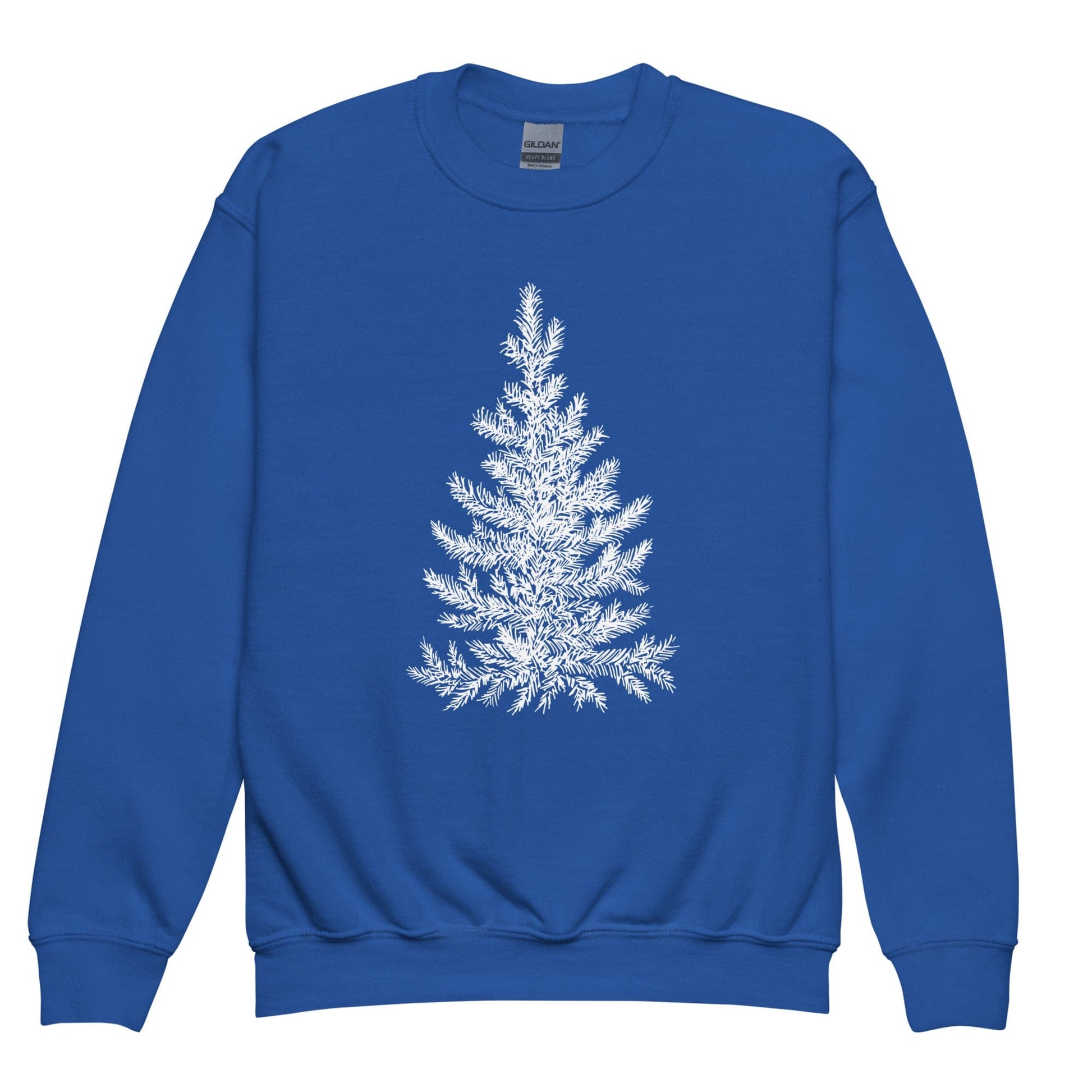 Christmas Tree Sketch Sweatshirt (Kids/Youth Unisex) Royal / XS