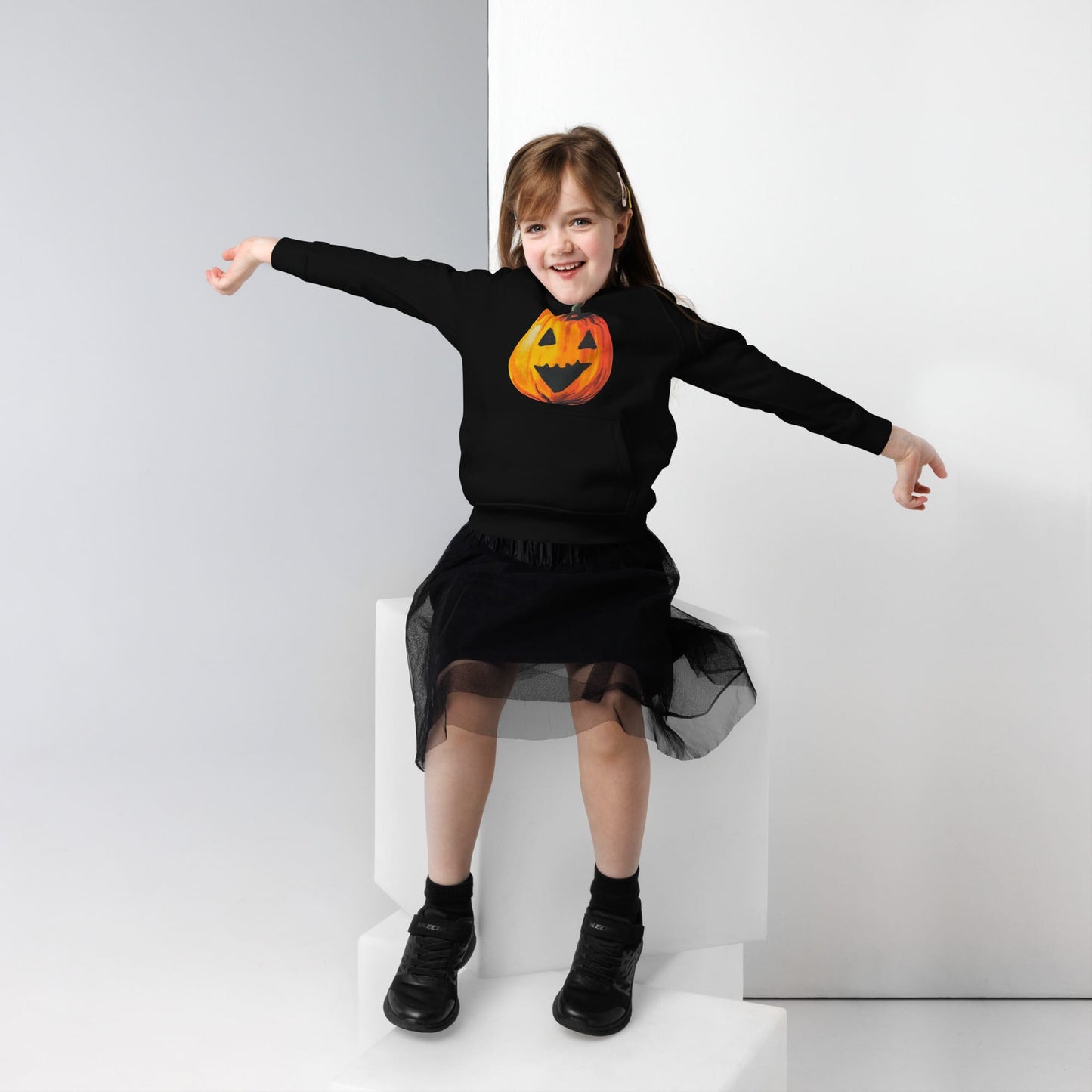 "Watercolor Jack-o-Lantern" Eco Hoodie (Youth/Kids)