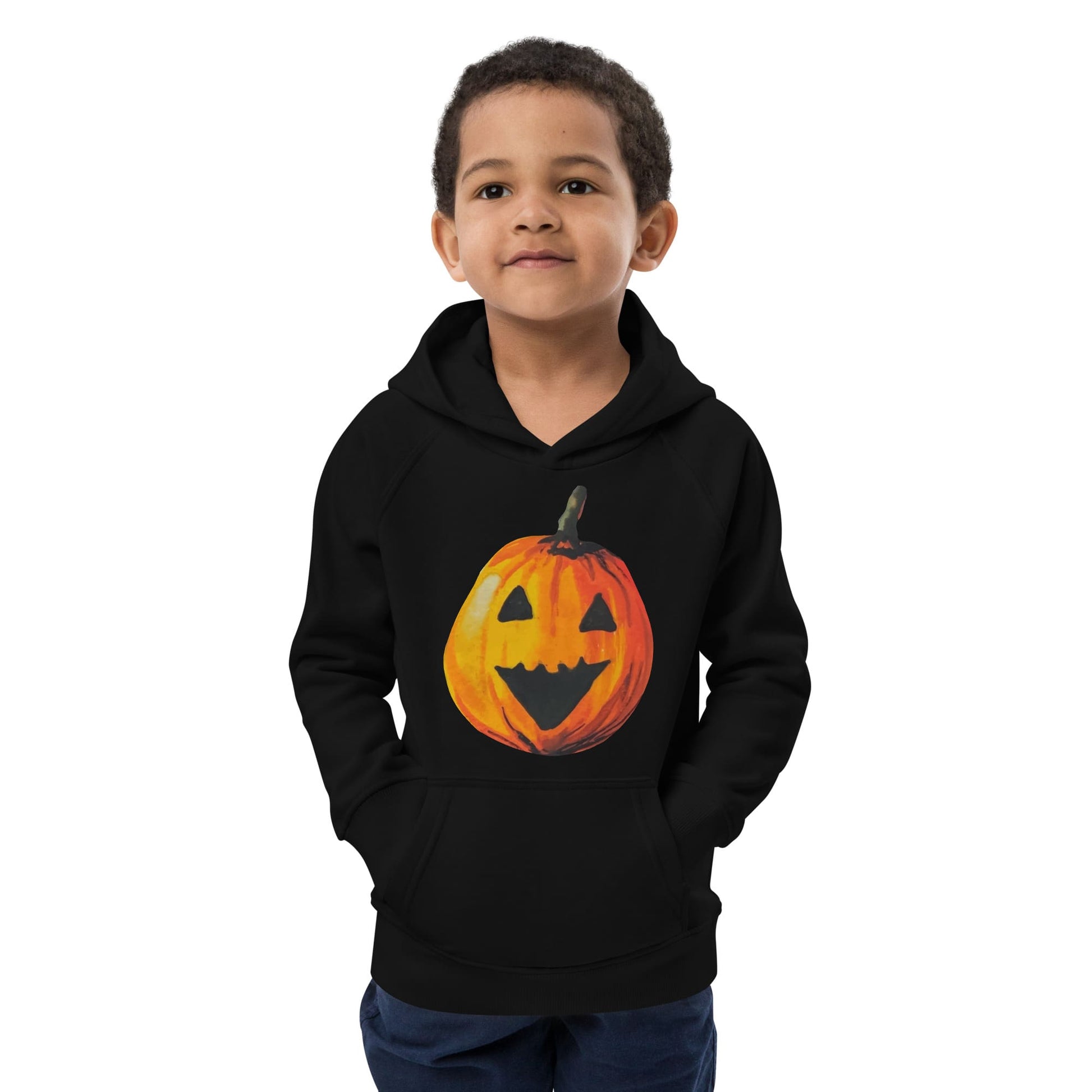 "Watercolor Jack-o-Lantern" Eco Hoodie (Youth/Kids)