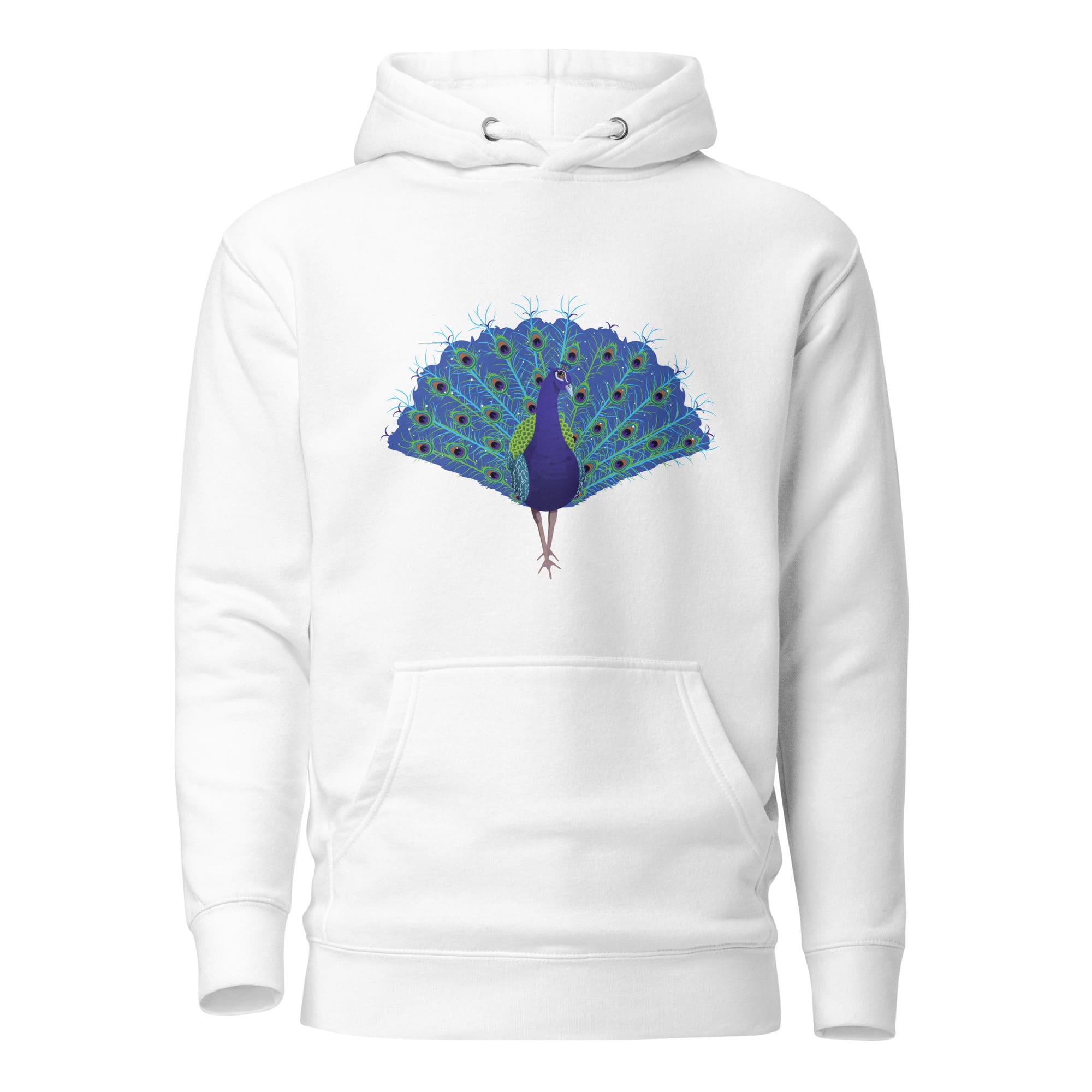 "Strut Your Stuff" Peacock Hoodie (Unisex) White / S