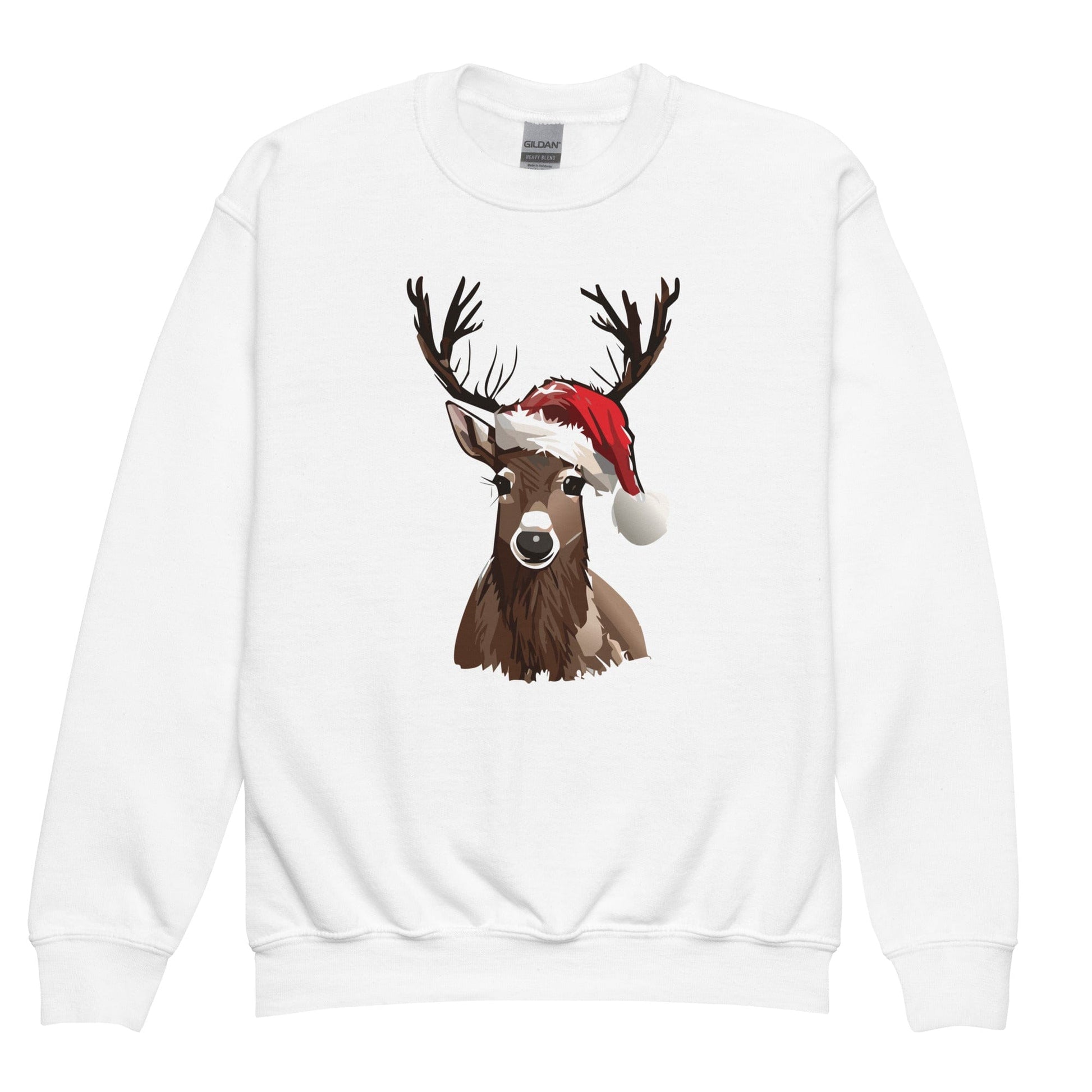 "Christmas Reindeer" Reindeer Sweatshirt (Kids/Youth Unisex) White / XS