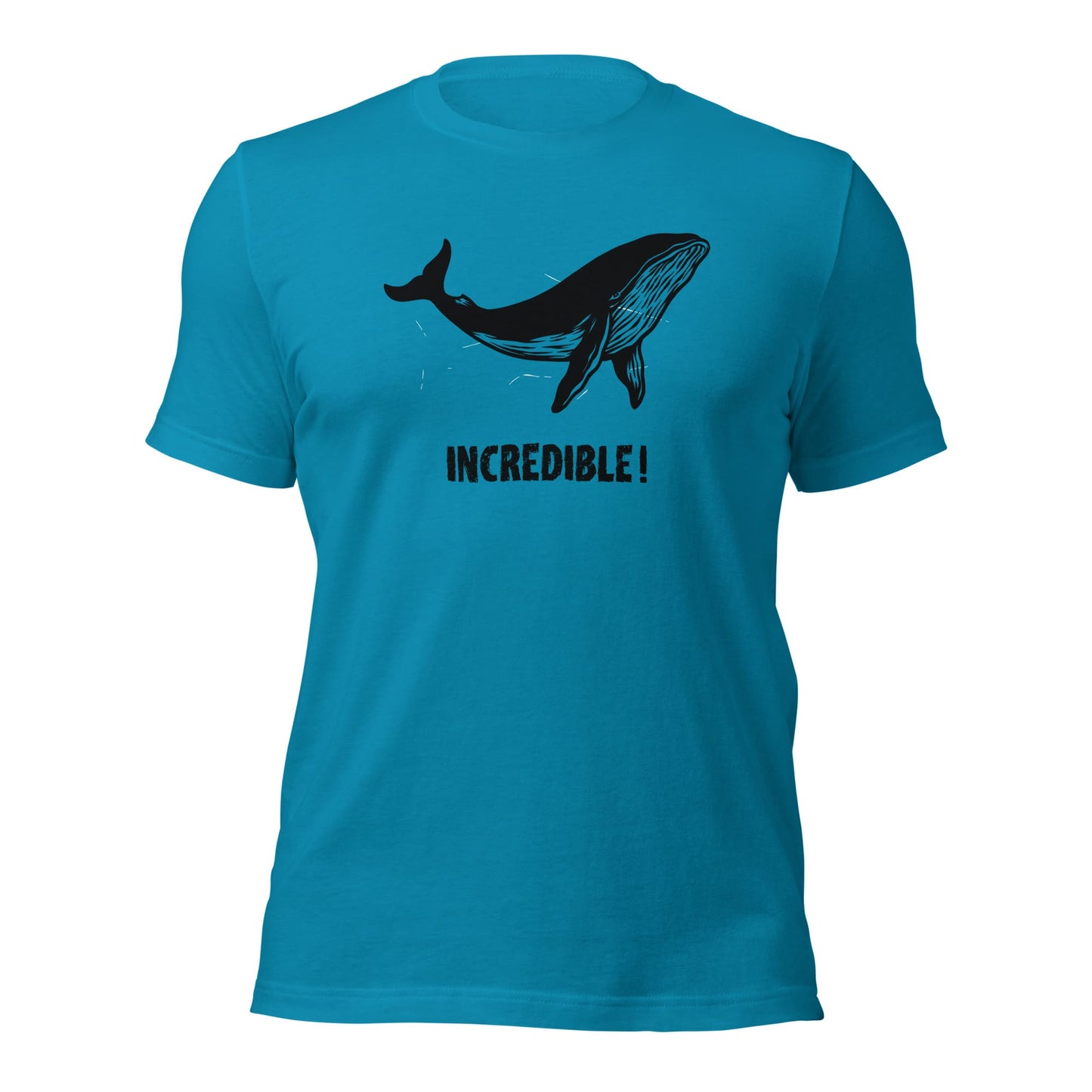 "Whales Are Incredible" Whale T-Shirt (Adult Men's/Unisex) Aqua / S